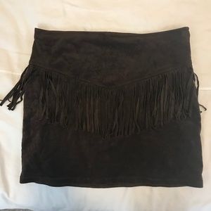 Hollister  Brown Fringe Skirt